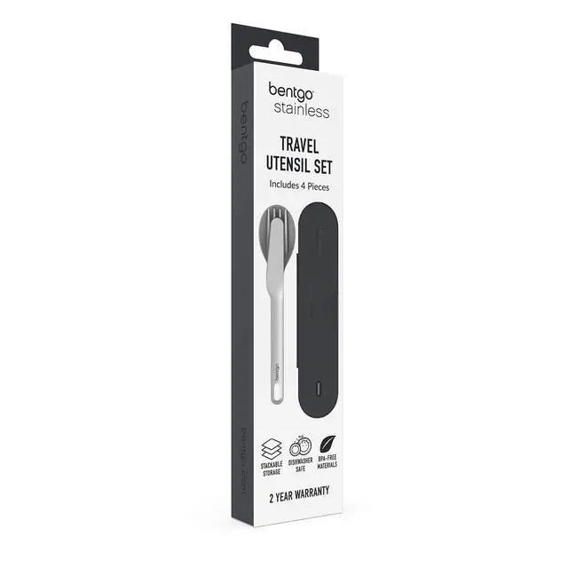 Alt view image 7 of 7 - Stainless Steel Reusable Travel Utensil Set | 3-Piece Silverware Set with Carrying Case, High-Grade Premium Steel, BPA-Free Case, Ideal for Camping, Office Use (Carbon)