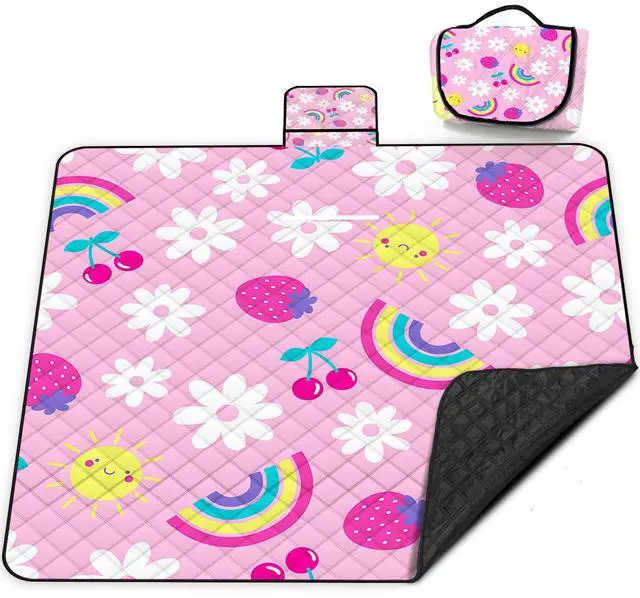 Main image of Extra Large Picnic Blanket Waterproof,80"x 80"Foldable Machine Washable Beach Blankets,Outdoor Blanket for 6-8 Adults, Picnic Mat Suitable for Indoor Crawling,Park Beach,Camping,Hiking, Travel(Pink)
