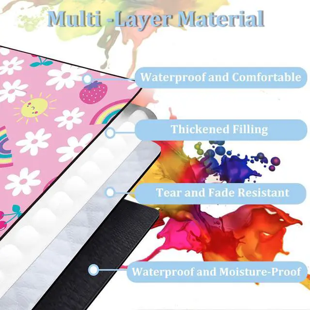 Alt view image 3 of 7 - Extra Large Picnic Blanket Waterproof,80"x 80"Foldable Machine Washable Beach Blankets,Outdoor Blanket for 6-8 Adults, Picnic Mat Suitable for Indoor Crawling,Park Beach,Camping,Hiking, Travel(Pink)