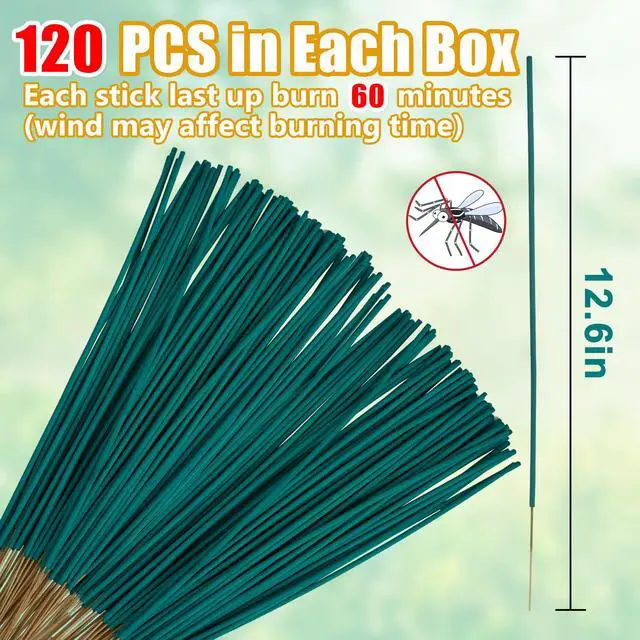 Alt view image 2 of 7 - 120 Pcs Mosquito Repellent Sticks, Citronella Candles Outdoor for Patio | Insect Barrier for Hiking Travel | Camping Fishing Essentials | Indoor Gnat Mosquito Control | Each Stick Burns Up to 1H+
