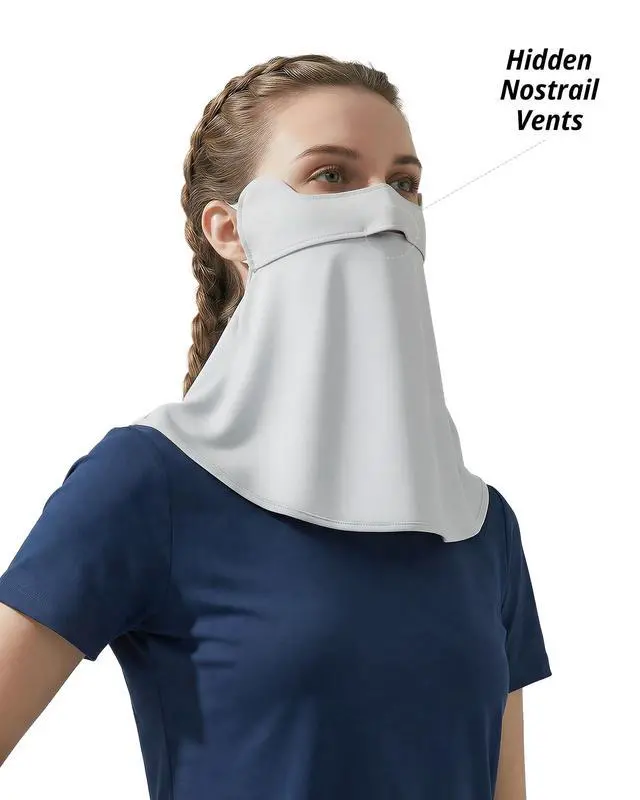 Alt view image 2 of 7 - UPF 50+ UV Face Mask Cooling Neck Gaiter Breathable Sun Cover | Secure Ear Loops, Snap Closure, UPF 50+ Sun Protection, Cooling Fabric, Moisture Wicking, 360° Full Coverage