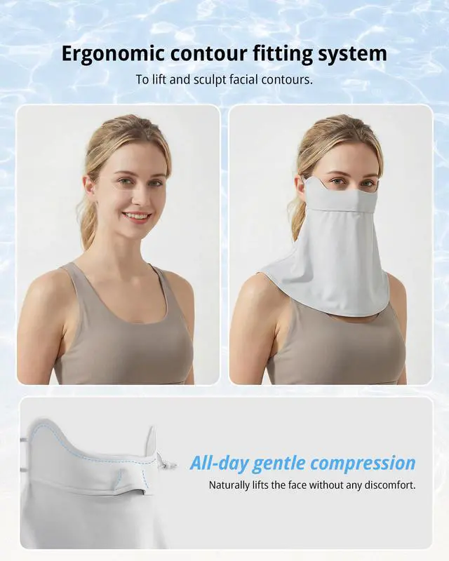 Alt view image 7 of 7 - UPF 50+ UV Face Mask Cooling Neck Gaiter Breathable Sun Cover | Secure Ear Loops, Snap Closure, UPF 50+ Sun Protection, Cooling Fabric, Moisture Wicking, 360° Full Coverage