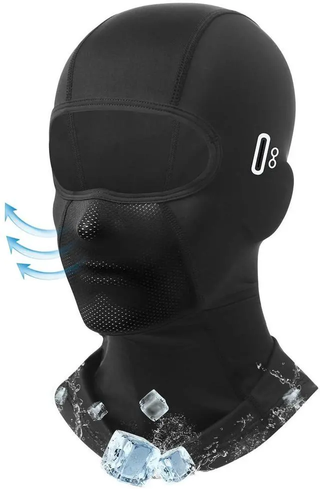 Main image of Balaclava Face Mask with Glasses Holes for Men Women Summer Cooling Shiesty Mask Sun UV Protection for Motorcycle Ski Work Black