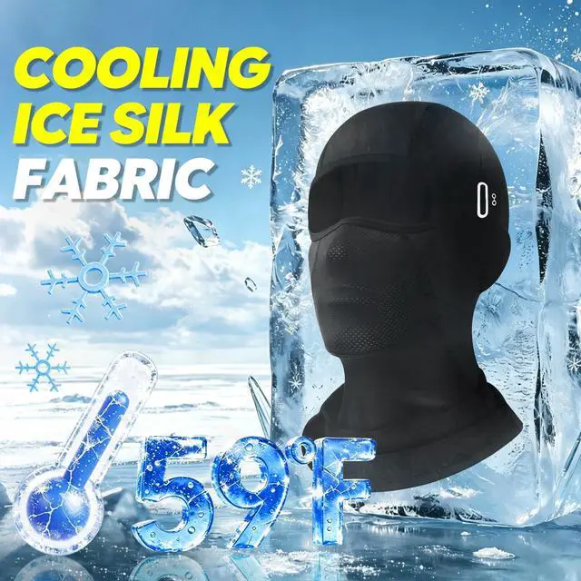 Alt view image 2 of 7 - Balaclava Face Mask with Glasses Holes for Men Women Summer Cooling Shiesty Mask Sun UV Protection for Motorcycle Ski Work Black