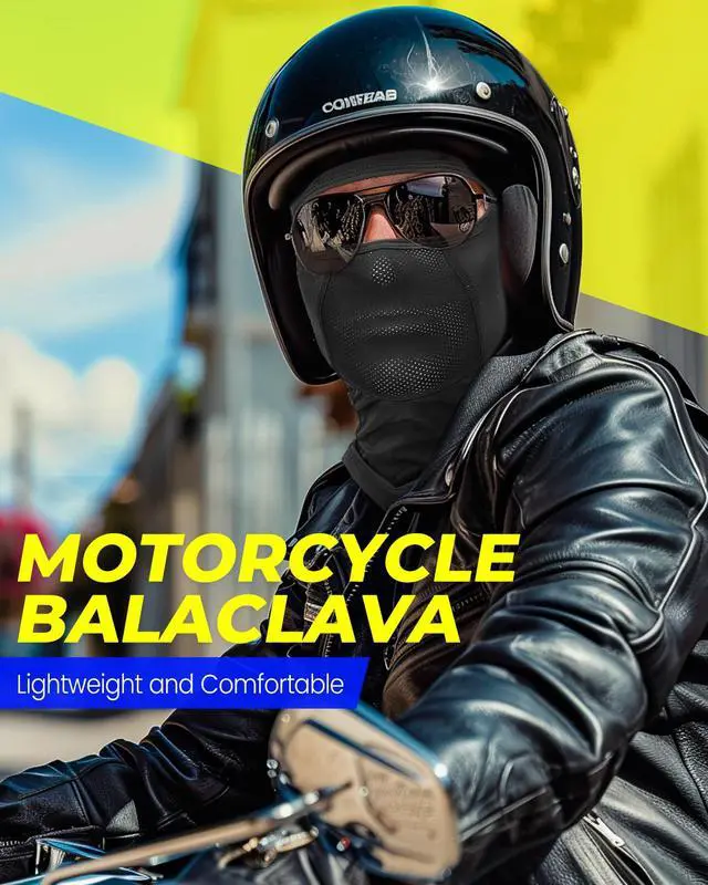 Alt view image 5 of 7 - Balaclava Face Mask with Glasses Holes for Men Women Summer Cooling Shiesty Mask Sun UV Protection for Motorcycle Ski Work Black