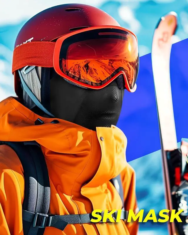 Alt view image 7 of 7 - Balaclava Face Mask with Glasses Holes for Men Women Summer Cooling Shiesty Mask Sun UV Protection for Motorcycle Ski Work Black