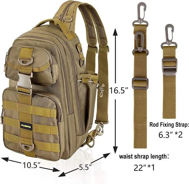 Alt view image 2 of 7 - Fishing Backpack Tackle Bag, Water-Resistant Backpack with Rod Holder, Ideal Gifts for Men