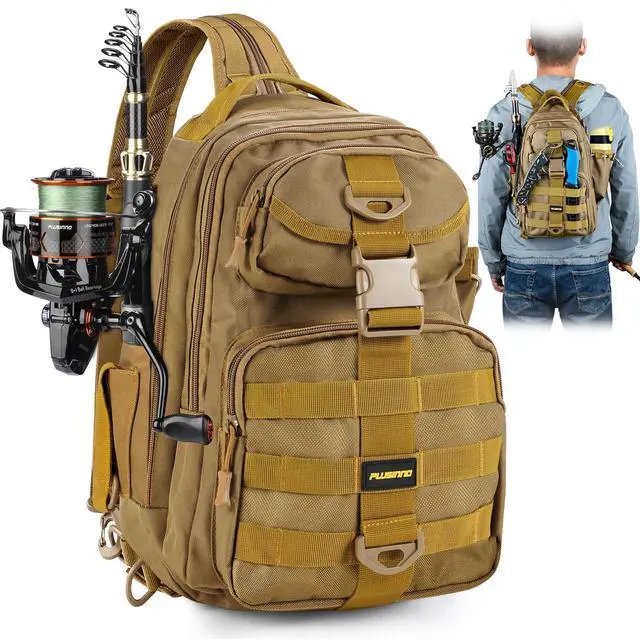 Main image of Fishing Backpack Tackle Bag, Water-Resistant Backpack with Rod Holder, Ideal Gifts for Men