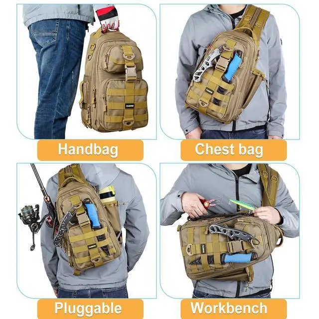Alt view image 7 of 7 - Fishing Backpack Tackle Bag, Water-Resistant Backpack with Rod Holder, Ideal Gifts for Men