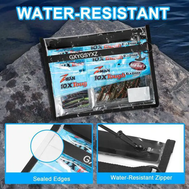 Alt view image 5 of 6 - Fishing Gear Storage Bag Bait Storage Sealed Edges Waterproof Protection Durable and Sturdy Large Capacity PVC-Free Fishing Accessories Bag (A-2 Pack, Medium)