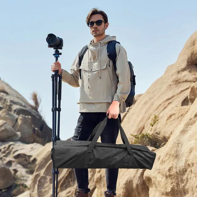 Alt view image 3 of 7 - 35x7x7 Inch Tripod Carrying Case, Travel Sport Storage Bag, 28L | Luggage Bag with Upgrade Zipper, Foldable Waterproof Tripod Case for Light Stands, Fishing Rods, Tent Poles, and Camera Gear