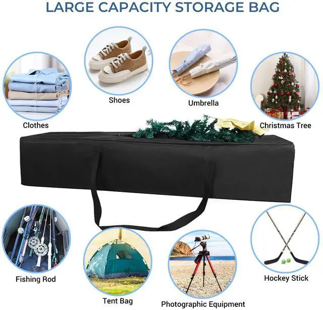 Alt view image 3 of 7 - 45 Inch Tripod Carrying Case - 45x7x7 Inch Storage Bag, Black | Waterproof Tripod Case for Light Stands, Fishing Rods, Tent Poles, and Camera Gear, Water Resistant