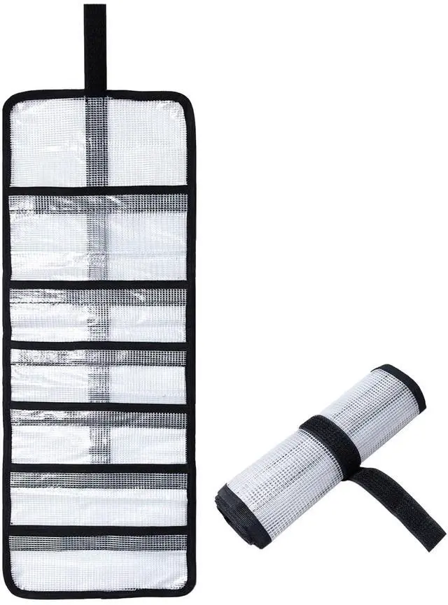 Main image of Fishing Lure Wraps w/ 6 Pockets Roll Up Saltwater Trolling Lure Storage Bag | 25"x9" Clear PVC Protective Hook Covers Organizer for Swimbaits, Jigs and Offshore Fishing Gear Durable Tackle Box (1 Pcs)