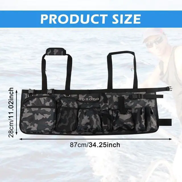 Alt view image 2 of 7 - Fishing Bucket Organizer for 5 Gallon Bucket,Outdoor Ice-Fishing Tackle Bag with Bait Buckets Cover,Adjustable Buckle,Multi-Pockets for Fishing Gear & Accessories Storage