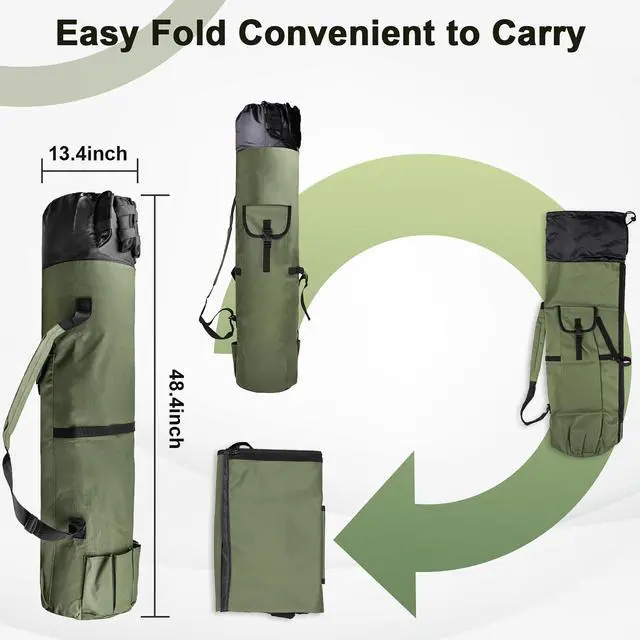 Alt view image 4 of 6 - Fishing Rod Bag Holds 5 Poles, Portable Foldable Fishing Pole Case | Large capacity for rods and tackle, lightweight foldable design for easy transport, for outdoor fishing trips