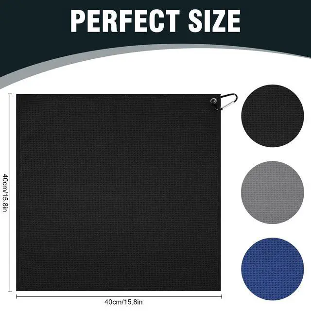 Alt view image 2 of 7 - 3 Pack Microfiber Fishing Towels with Clip, 16" x 16", Waffle Pattern for Effective Cleaning of Fishing Gears or Dirty Hands, Perfect for Camping Towels and Hiking Towles