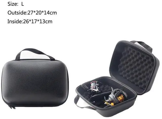Alt view image 3 of 7 - Fishing Reel Bag, Portable Shockproof Waterproof Fishing Reel Protective Case for Baitcasting Drum Spinning Raft Reels(Inner size: 10.23 * 6.69 * 5.11inches)