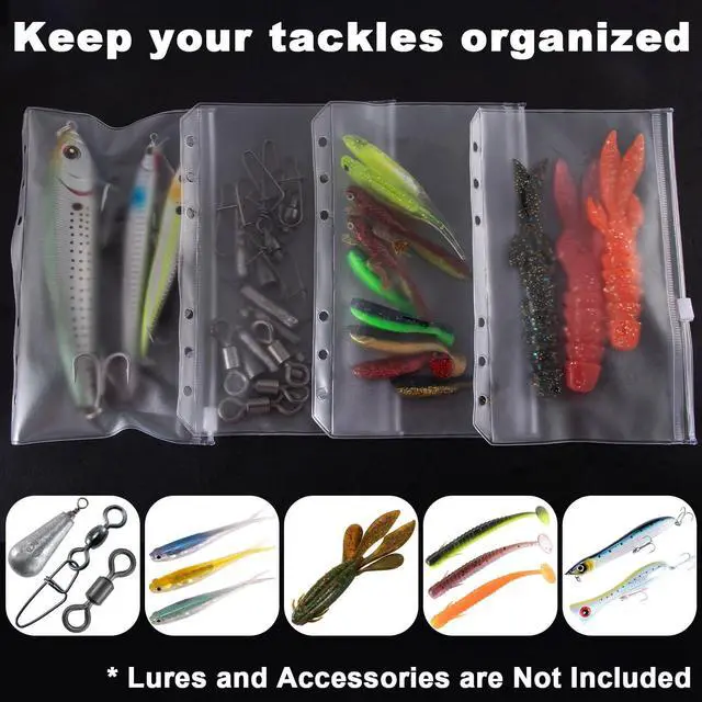 Alt view image 3 of 3 - Bait Binder Bag Pockets Lure Wallet Fishing Tackle Storage Bags A6 | Waterproof Bait Storage Binder Bag, Portable Tackle Bag for Soft Baits, Lures, Leaders, Fishing Rigs