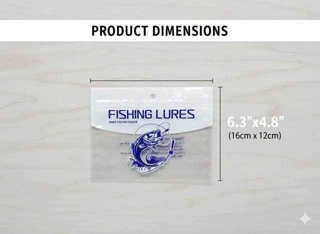 Alt view image 3 of 7 - 50pcs Soft Plastic Bait Packaging Bags,Fishing Hook Package Storage Bags, 6"x4" Waterproof Zipper Bags | Thickened PE Material with Reinforced Seams