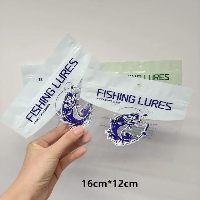 Alt view image 6 of 7 - 50pcs Soft Plastic Bait Packaging Bags,Fishing Hook Package Storage Bags, 6"x4" Waterproof Zipper Bags | Thickened PE Material with Reinforced Seams
