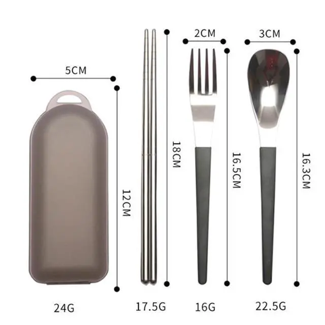 Alt view image 6 of 7 - 2Pack Folding Stainless Steel Cutlery Set with Case, Travel Foldable Collapsible Portable Tableware Utensil Spoon Fork Chopsticks for Picnic