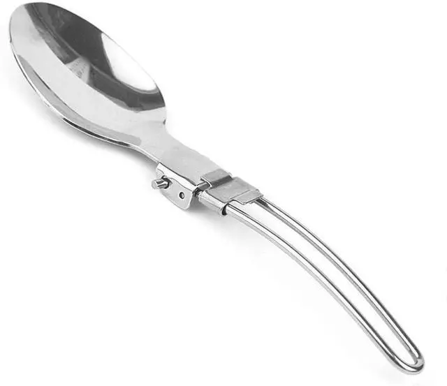 Alt view image 3 of 5 - Folding Spoon Fork Knife Set Portable 3 in 1 Folding Dinner Flatware Utensils Stainless Steel Perfect for Camping Picnic Travel Hiking Backpacking