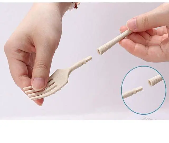 Alt view image 6 of 7 - 4Pack Folding Cutlery Set with Case, Travel Foldable Collapsible Portable Wheat Spoon Fork Straw Utensil Tableware for Picnic Camping