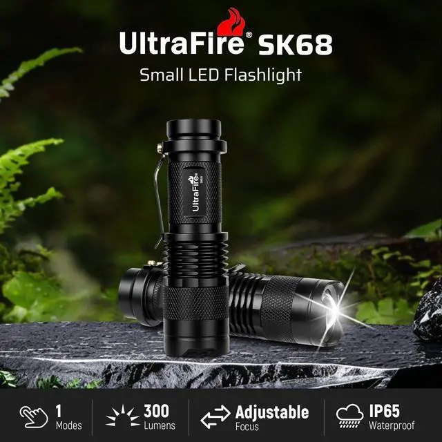 Alt view image 2 of 7 - 300 Lumens Single Mod Mini AA LED Flashlights 3 Pack | Adjustable focus for flood or spot lighting; aluminum body; uses 1 AA or 14500 battery per light; batteries not included.