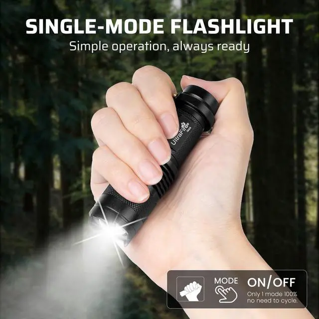 Alt view image 3 of 7 - 300 Lumens Single Mod Mini AA LED Flashlights 3 Pack | Adjustable focus for flood or spot lighting; aluminum body; uses 1 AA or 14500 battery per light; batteries not included.