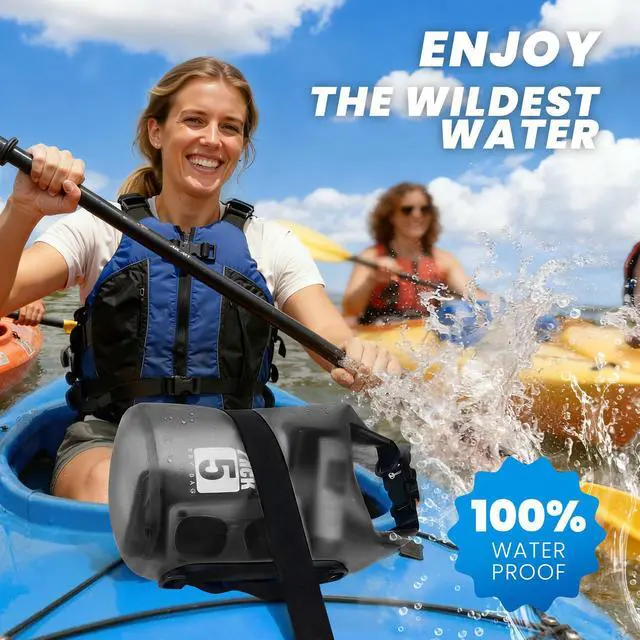 Alt view image 2 of 7 - Waterproof Dry Bag for Kayaking, paddle boarding - Small, 5L | Dry Bag with Waterproof Phone Case and Whistle, for Kayaking Swimming Boating Paddle Board Fishing Beach Hiking Camping