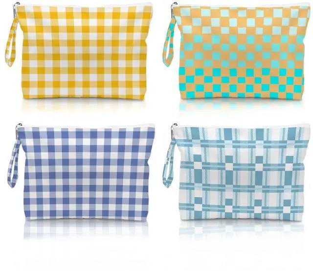 Main image of 4 Pack Reusable Waterproof Wet Bags, Wet Dry Bag with Zipper for Beach, Travel, Swim, Gym