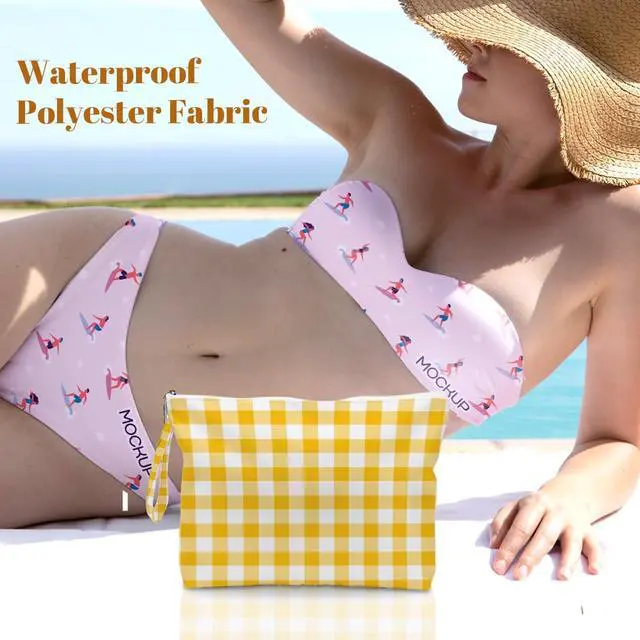 Alt view image 5 of 6 - 4 Pack Reusable Waterproof Wet Bags, Wet Dry Bag with Zipper for Beach, Travel, Swim, Gym