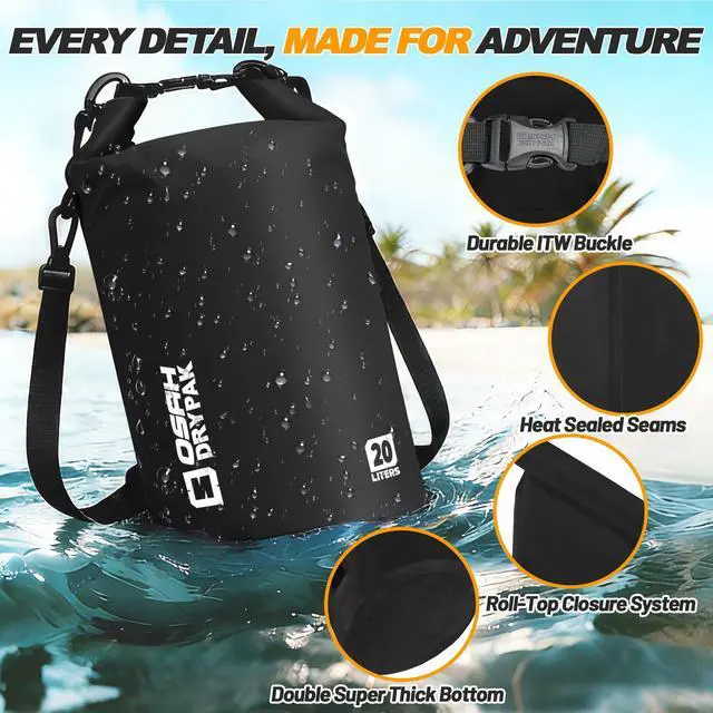Alt view image 3 of 7 - Waterproof Dry Bag, 5L/10L/20L/30L/40L Roll Top Lightweight Storage Backpack with Phone Case for Women & Men, Floating Waterproof Sack for Travel, Swimming, Kayaking, Paddle Board, Camping & Beach