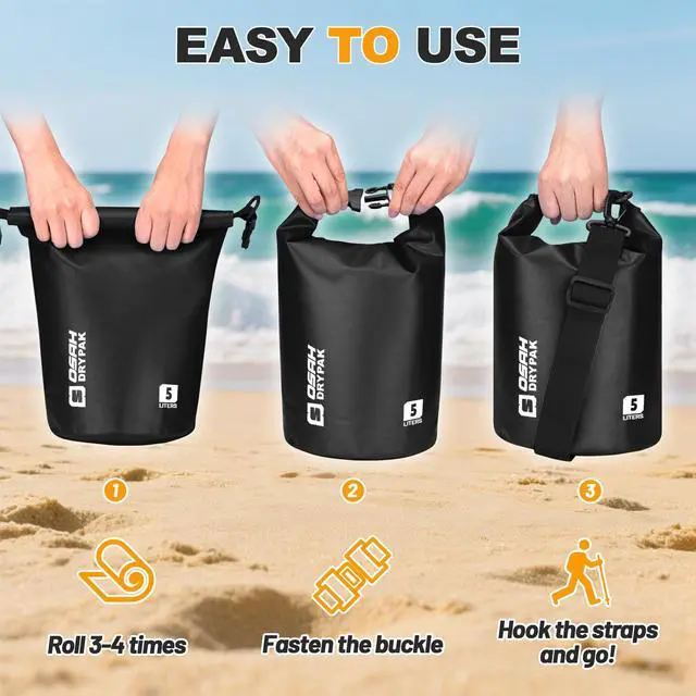 Alt view image 6 of 7 - Waterproof Dry Bag, 5L/10L/20L/30L/40L Roll Top Lightweight Storage Backpack with Phone Case for Women & Men, Floating Waterproof Sack for Travel, Swimming, Kayaking, Paddle Board, Camping & Beach