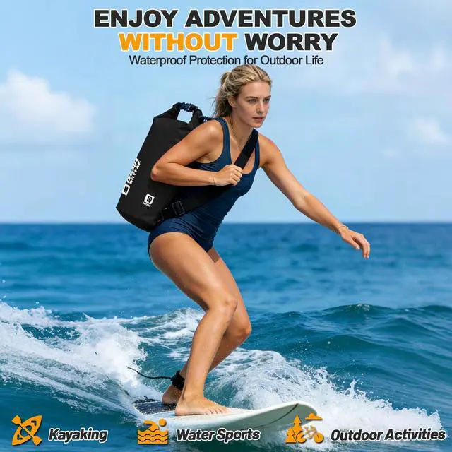 Alt view image 7 of 7 - Waterproof Dry Bag, 5L/10L/20L/30L/40L Roll Top Lightweight Storage Backpack with Phone Case for Women & Men, Floating Waterproof Sack for Travel, Swimming, Kayaking, Paddle Board, Camping & Beach