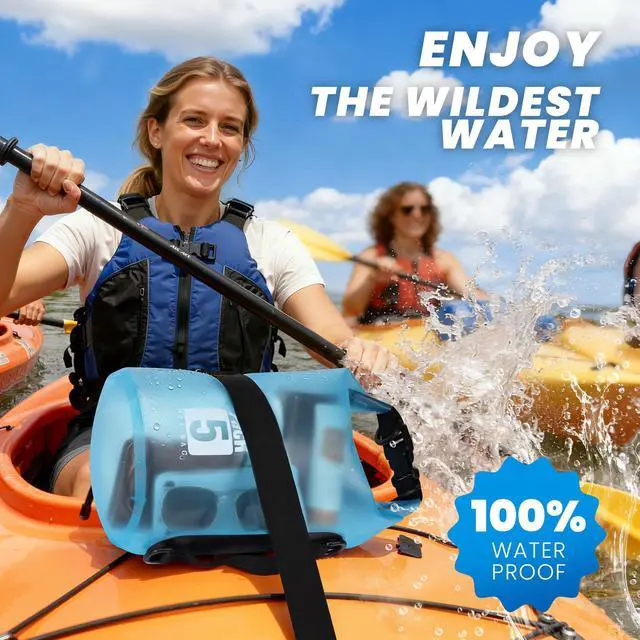 Alt view image 2 of 7 - Waterproof Dry Bag for Kayaking, paddle boarding - Small, 5L | Dry Bag with Waterproof Phone Case and Whistle, for Kayaking Swimming Boating Paddle Board Fishing Beach Hiking Camping