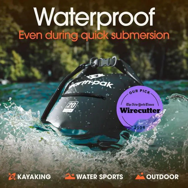 Alt view image 3 of 7 - 5L Waterproof Dry Bag - Marine Roll Top Dry Sack for Kayaking | Black 5L roll top dry bag: abrasion resistant 500D PVC for boating, paddleboarding, rafting and beach days