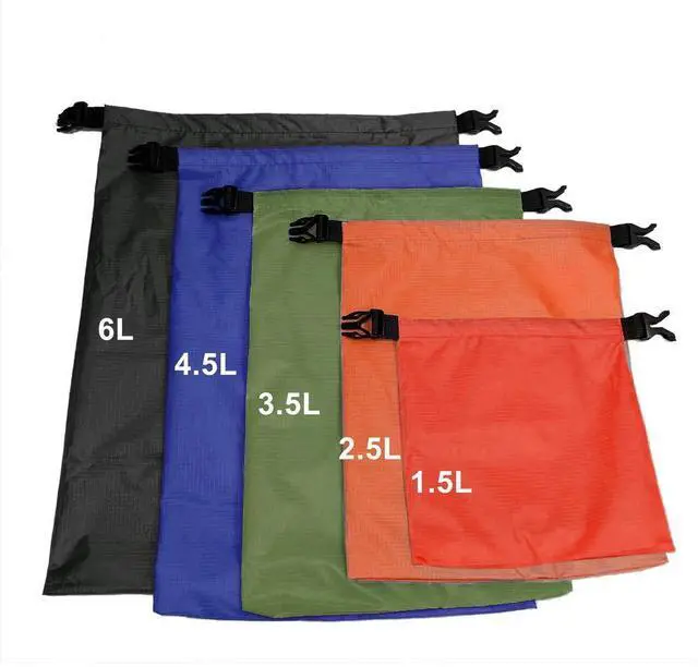 Alt view image 3 of 5 - Dry Bag, 5-Pack Ultralight Dry Sack, Outdoor Roll Top Drybags | (1.5L, 2.5L, 3.5L, 4.5L, 6L)Lightweight, Keep Gear Dry Dry Bags for Rafting, Boating, Camping, Hiking, Swimming, Beach