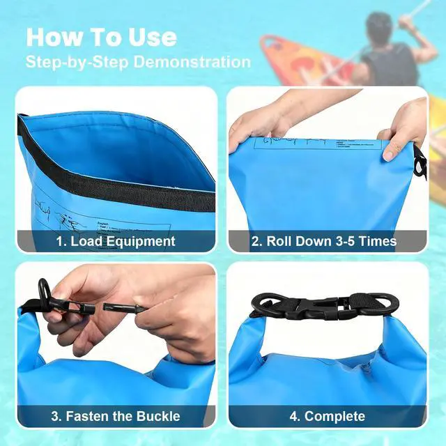 Alt view image 3 of 7 - Waterproof Dry Bag Roll Top Dry Storage Bag Backpack for Women & Men, Perfect for Kayaking, Boating, Swimming, Camping, Hiking, Backpacking & Beach (20L)