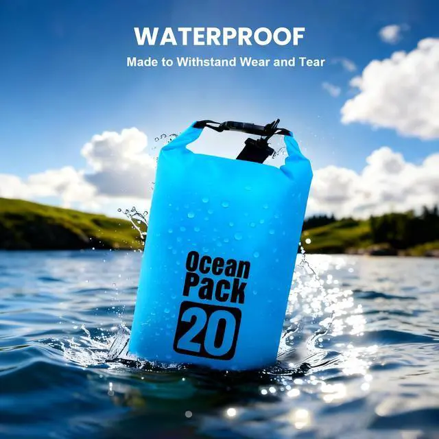 Alt view image 6 of 7 - Waterproof Dry Bag Roll Top Dry Storage Bag Backpack for Women & Men, Perfect for Kayaking, Boating, Swimming, Camping, Hiking, Backpacking & Beach (20L)