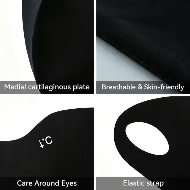 Alt view image 4 of 6 - UV Sun Protection Face Mask 3 Pack, UPF50+ Cooling Breathable Lightweight Washable, Sun Face Masks for Summer Outdoors Women (Black, Thin)