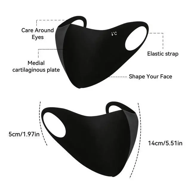 Alt view image 5 of 6 - UV Sun Protection Face Mask 3 Pack, UPF50+ Cooling Breathable Lightweight Washable, Sun Face Masks for Summer Outdoors Women (Black, Thin)