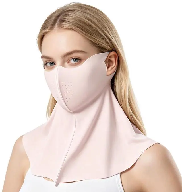 Main image of UPF 50+ Sun Protection Face Mask with Neck Coverage, UV Cooling Face Cover Mask Breathable Design for Face Mask ummer Outdoor Activities