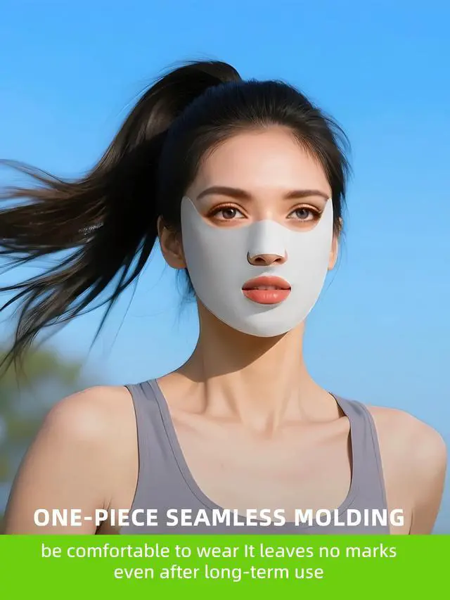 Alt view image 2 of 7 - UPF50+ Summer UV Face Mask Breathable Washable Sun Protection Face Shield Mask For Women Cycling Running Driving Hiking (Pink)