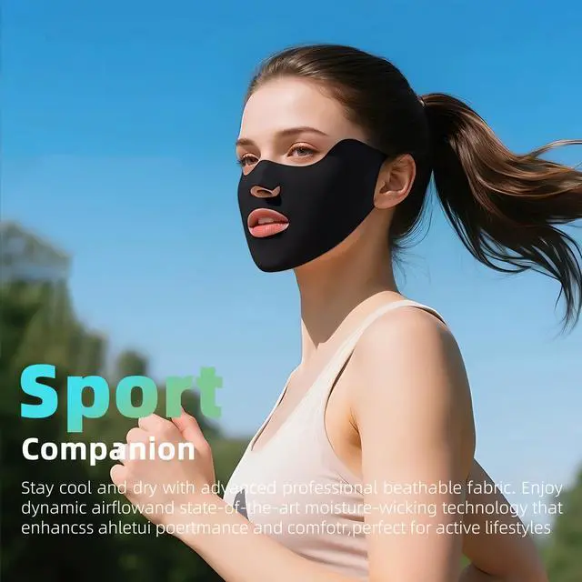 Alt view image 5 of 7 - UPF50+ Summer UV Face Mask Breathable Washable Sun Protection Face Shield Mask For Women Cycling Running Driving Hiking (Pink)