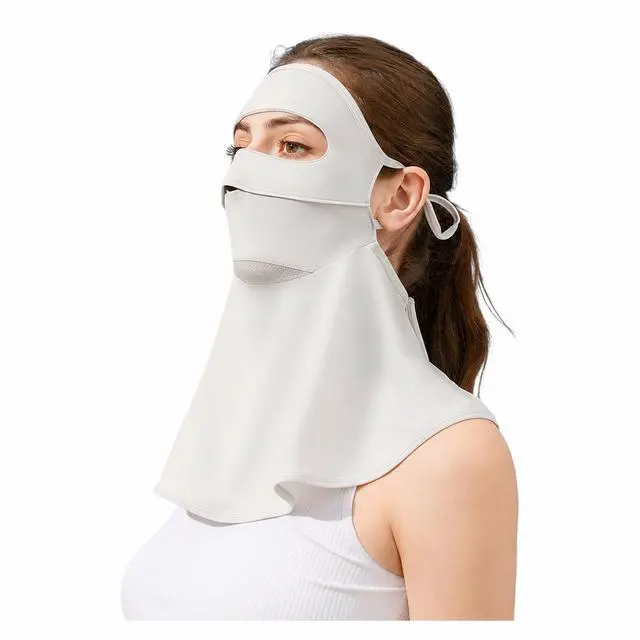 Main image of Face Cover for Sun Protection UPF 50+ UV Face Mask, UV Face Shield for Golf, Hiking Fishing & Outdoors Breathable (Light Grey)