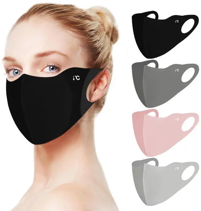 Main image of 4 Pieces Breathable Washable Reusable Sun Face Mask For Women Men,sunscreen UV Face Shield For Running Hiking Riding Exercise (Black+Dark Gray+Pink+Light Gray)