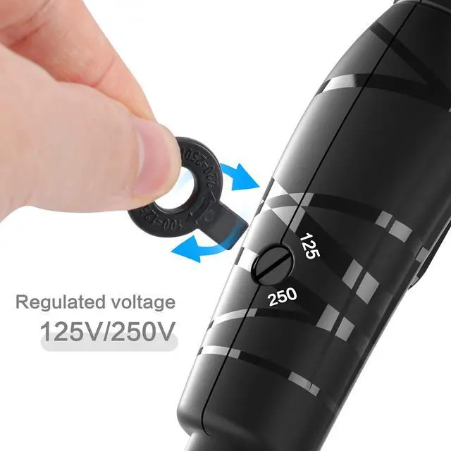 Alt view image 2 of 7 - Lightweight Travel Hair Dryer,Portable Mini BlowDryer with Concentrator&Diffuser, with Nozzle Attachment Ceramic,