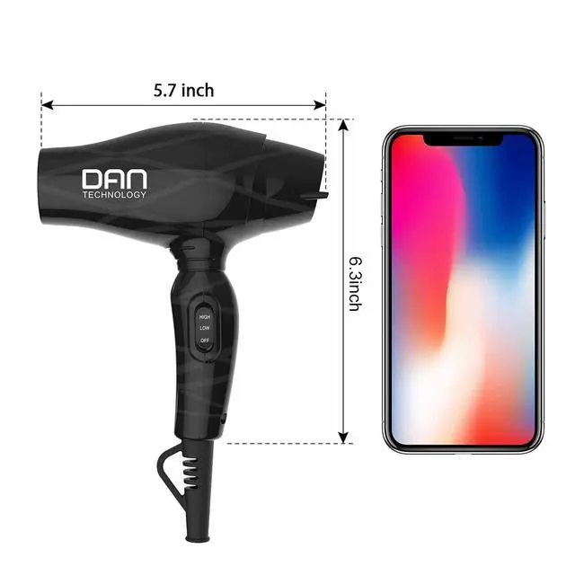 Alt view image 6 of 7 - Lightweight Travel Hair Dryer,Portable Mini BlowDryer with Concentrator&Diffuser, with Nozzle Attachment Ceramic,