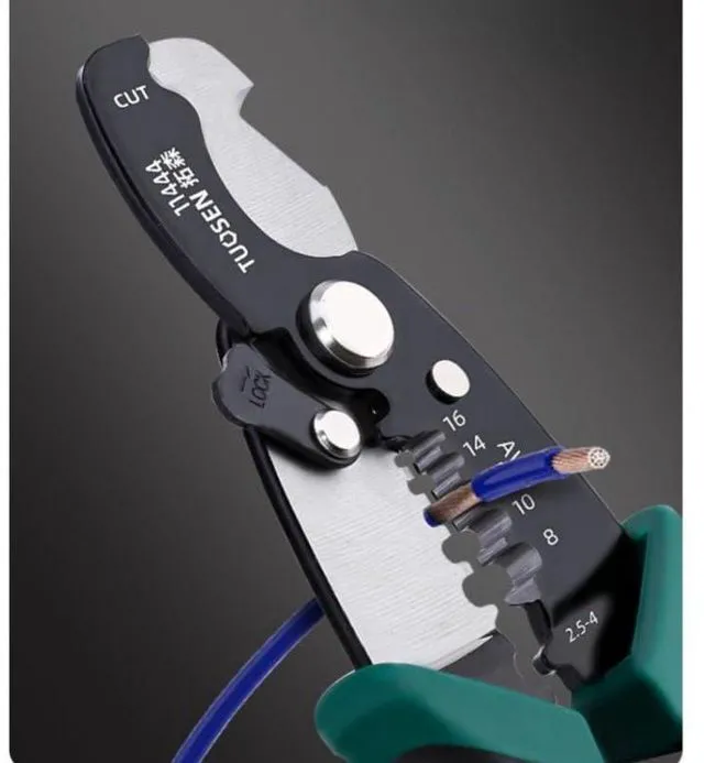 Alt view image 3 of 7 - 8 Inch Inch Wire Strippers Crimpers Cutter Pliers Multi-Function Hand Tool Cable Cutting Wire Cutters